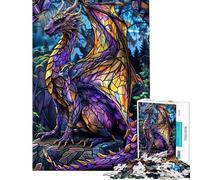 Puzzle per adulti da 1000 pezzi Drago del Bosco Viola gioco pratico per adulti taglio di precisione compleanno e Natale (dimensioni 38x52cm)