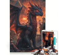 Puzzle per adulti da 1000 pezzi Drago del tramonto Sentinella Giocattolo educativo Difficile e stimolante Per rafforzare l'amore tra le coppie 38x52cm