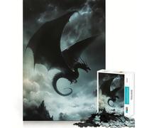 Puzzle per adulti da 1000 pezzi,Drago della Notte Nera,intagli precisi,sfida intelligente e divertente,gioco per momenti di tranquillità,regalo di compleanno per appassionati di hobby 38x26cm
