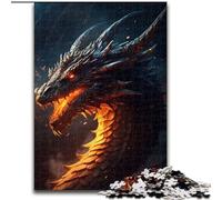 Puzzle per adulti da 1000 pezzi, drago di fuoco antico, in legno, attività divertente per la casa, 50x75cm, coinvolgente attività di gioco per la famiglia