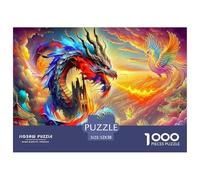 Puzzle per adulti da 1000 pezzi: Drago di fuoco nel cielo, giochi educativi adatti alla decompressione, 52x38 cm/1000 pezzi