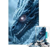 Puzzle per adulti da 1000 pezzi Drago di ghiaccio Gioco interattivo da vicino Giocattolo avvincente per coltivare la pazienza Regalo di Babbo Natale segreto Vacanza a casa Passatempo (50x75cm)