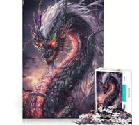 Puzzle per adulti da 1000 pezzi Drago di pietra infuocata, gioco impossibile, antistress, compleanno e Natale 38x52cm