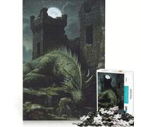Puzzle per adulti da 1000 pezzi: Drago dormiente tra le rovine di un castello giochi divertenti gara di velocità manuale collezione d'artista belle arti 50x75cm