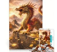 Puzzle per adulti da 1000 pezzi Drago d'Oro Energetico, Gioco Pratico, Per passare il tempo durante le vacanze a casa, Per rafforzare l'amore tra le coppie 50x75cm