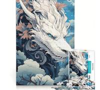 Puzzle per adulti da 1000 pezzi, drago fantasy a caduta libera, gioco divertente, rilassante e stimolante per la mente, ideale come elemento della lista dei desideri con Babbo Natale 38x26cm
