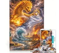 Puzzle per adulti da 1000 pezzi Drago Giallo Alchimia Divina su USA gioco rompicapo per divertimento in famiglia per rafforzare l'amore tra le coppie 50x75cm