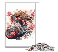 Puzzle per adulti da 1000 pezzi drago giapponese ciliegia divertimento per tutta la famiglia ottimo regalo per adolescenti dai 14 anni in su 75x50 cm.