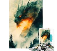 Puzzle per adulti da 1000 pezzi Drago gigante nella nebbia Giochi educativi Giocattoli educativi Regali di Babbo Natale segreto Analisi e logica (Dimensioni 38x52cm)