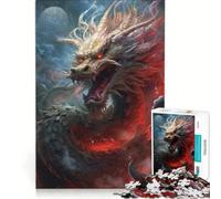 Puzzle per adulti da 1000 pezzi, drago guerriero giapponese, gioco educativo, difficile, compleanno e Natale 38x26cm