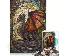 Puzzle per adulti da 1000 pezzi "Drago in un bicchiere", decorazione da parete, perfetto per arredare la casa, con poster e foglio di curiosità abbinati 38x52cm