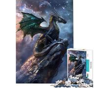Puzzle per adulti da 1000 pezzi: Drago mistico sulla roccia Sfida educativa per tutta la famiglia Gioco per famiglie dai 14 anni in su Dimensioni: 38x26cm