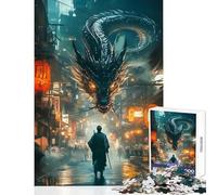 Puzzle per adulti da 1000 pezzi Drago nella città asiatica Decorazione per la casa Giocattoli Regali di compleanno Gioco rompicapo Allena il tuo cervello e le tue mani Dimensioni 38x52cm