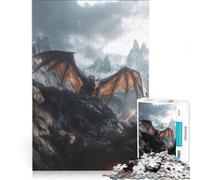 Puzzle per adulti da 1000 pezzi: Drago sulla cima di una montagna, gioco rilassante, sfida impegnativa, regalo per amici e familiari 38x52cm