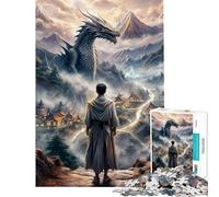 Puzzle per adulti da 1000 pezzi Drago sulla Terra Mistica Puzzle da 1000 pezzi Giocattolo educativo Regalo di compleanno Regalo antistress (38x26cm)