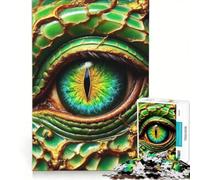 Puzzle per adulti da 1000 pezzi Drago Verde Occhio di Smeraldo, gioco pratico, difficile e stimolante, ideale come regalo per tutta la famiglia 50x75cm