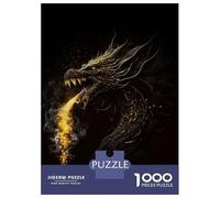 Puzzle Per Adulti Da 1000 Pezzi Dragon Fire Gold Black Puzzle Per Adulti Gioco Pratico Sfida Difficile Aiuta Ad Allenare Il Cervello 38x26cm/1000pcs