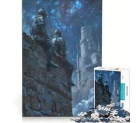 Puzzle per adulti da 1000 pezzi "Due cavalieri nella notte" gioco interattivo attività divertenti da fare a casa regalo per donne 38x52cm
