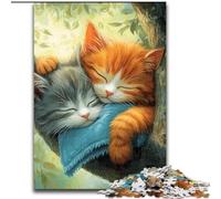 Puzzle per adulti da 1000 pezzi, due gatti, attività per famiglie, per rafforzare l'amore tra coppie dai 14 anni in su (dimensioni 50x75cm)