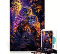 Puzzle per adulti da 1000 pezzi Due gufi abbracciati su un albero, bordi perfetti, divertente gioco di concentrazione mentale, gioco tranquillo, decorazione natalizia, regalo (38x26cm)