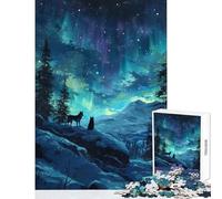 Puzzle per adulti da 1000 pezzi Due lupi che ululano Giocattolo Decorazione da parete Opera d'arte Regalo per gioco educativo Migliora l'amore tra coppie Dimensioni 38x52cm