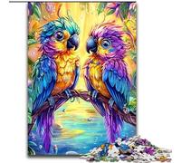 Puzzle per adulti da 1000 pezzi "Due pappagalli", puzzle impegnativi per famiglie, perfetti per compleanni e feste (dimensioni 26x38cm)