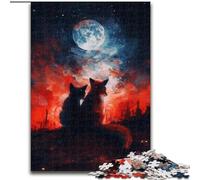 Puzzle per adulti da 1000 pezzi "Due volpi nella notte". Puzzle per adulti da 1000 pezzi, un regalo perfetto per il divertimento in famiglia (dimensioni 50x75cm).