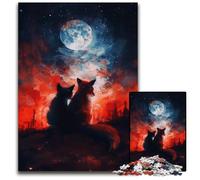 Puzzle per adulti da 1000 pezzi "Due volpi nella notte", puzzle per adulti, sfida mentale, regalo perfetto per adolescenti e arredamento per la casa, 50x75CM/19,68x29,52 pollici.