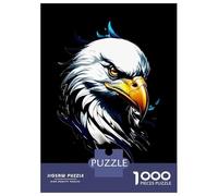 Puzzle Per Adulti Da 1000 Pezzi Eagle Head Portrait on Black Background Puzzle Per Adulti Giochi Rilassanti Difficili Ottimo Regalo Per I Giocatori 38x26cm/1000pcs