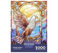Puzzle Per Adulti Da 1000 Pezzi Eagle Stained Glass Puzzle Per Adulti Gioco Rompicapo Per Divertimento in Famiglia Regalo Antistress 70x50cm/1000pcs