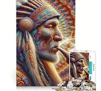 Puzzle per adulti da 1000 pezzi "Echi della saggezza di un capo", gioco divertente, decorazione perfetta, con pezzi di forma casuale completamente ad incastro 50x75cm