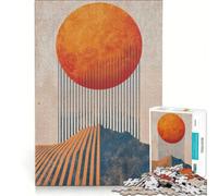 Puzzle per adulti da 1000 pezzi "Eclissi Arancione" gioco educativo taglio di precisione collezione d'artista belle arti 38x26cm