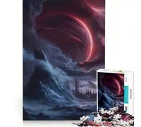 Puzzle per adulti da 1000 pezzi "Eclissi planetaria cremisi", gioco rilassante, interazione genitore-figlio, collezione d'artista, belle arti 50x75cm