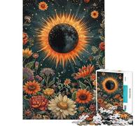 Puzzle per adulti da 1000 pezzi eclissi solare completa fiori gioco pratico per adulti ideale per passare il tempo durante le vacanze regalo di compleanno regalo (dimensioni 50x75cm)