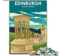 Puzzle per adulti da 1000 pezzi, Edimburgo, Scozia, viaggio, gioco per famiglie, antistress, sfida difficile, rafforza l'amore tra coppie, 50x75cm