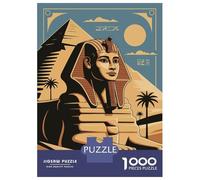 Puzzle Per Adulti Da 1000 Pezzi Egyptian Sphinx And Pyramid Illustration Puzzle Per Adulti Giocattolo Decorazione Da Parete Taglio Di Precisione Regalo Di Compleanno, Regali, 70x50cm/1000pcs