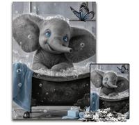 Puzzle per adulti da 1000 pezzi, elefante e farfalla blu, puzzle in cartone, antistress, per trascorrere il tempo in casa, un'opera d'arte per bambini dai 14 anni in su, 26x38cm