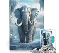 Puzzle per adulti da 1000 pezzi "Elefante nel mondo di ghiaccio", gioco pratico, ideale per passare il tempo durante le vacanze, per rafforzare l'amore di coppia 50x75cm