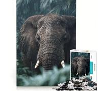 Puzzle per adulti da 1000 pezzi: Elefante nella giungla, gioco impossibile, passatempo ideale per le vacanze, compleanno e Natale 38x26cm