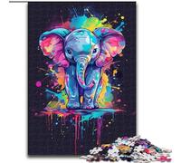 Puzzle per adulti da 1000 pezzi, elefantini colorati in legno, perfetti come decorazioni fai da te o come regalo di compleanno, 50x75cm, per divertirsi in famiglia, perfetti per compleanni e feste