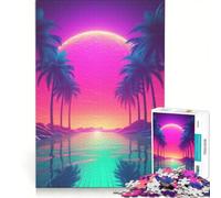 Puzzle per adulti da 1000 pezzi "Eleganza Orizzonte Neon" gioco educativo decorazione perfetta ogni pezzo è unico 50x75cm