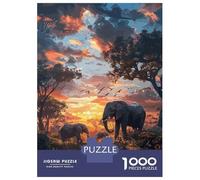 Puzzle Per Adulti Da 1000 Pezzi Elephants Nature SynthWave Puzzle Per Adulti, Rompicapo, Divertente E Umoristico, Ideale Come Regalo 38x26cm/1000pcs