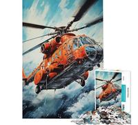 Puzzle per adulti da 1000 pezzi: Elicottero nella tempesta di neve Puzzle da 1000 pezzi per la decorazione della casa gioco di analisi e logica regalo per amici e familiari (50x75cm)