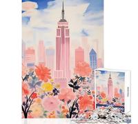 Puzzle per adulti da 1000 pezzi Empire State Building acquerello giocattolo educativo idee regalo per giochi educativi che migliorano l'amore tra coppie dimensioni 38x26cm