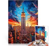 Puzzle per adulti da 1000 pezzi Empire State Building NY~ Fatto di legno Adatto a partire dai 14 anni Giocattoli fai da te Regali unici per compleanno e Natale misurare:50x75cm