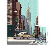 Puzzle per adulti da 1000 pezzi Empire State Pixel Toy, gioco intellettuale, sfida difficile, idee regalo, dimensioni 38x26cm