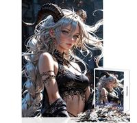 Puzzle per adulti da 1000 pezzi enigmatica dea cornuta in eleganza gotica decorazione per la casa giocattoli regalo divertente gioco educativo decompressione intellettuale dimensioni 50x75cm