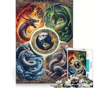 Puzzle per adulti da 1000 pezzi "Equilibrio degli elementi", gioco interattivo, difficile e stimolante, collezione d'artista, belle arti 50x75cm