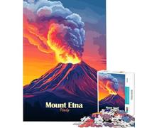 Puzzle per adulti da 1000 pezzi eruzione dell'Etna gioco per famiglie gioco stimolante ottimo regalo difficile (dimensioni 38x26cm)