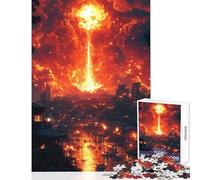 Puzzle per adulti da 1000 pezzi esplosione di fuoco su paesaggio urbano asiatico giocattolo educativo regalo di compleanno gioco rompicapo interessante per ridurre lo stress (dimensioni 38x52cm)